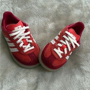 Adidas Kids Red and White Sneakers